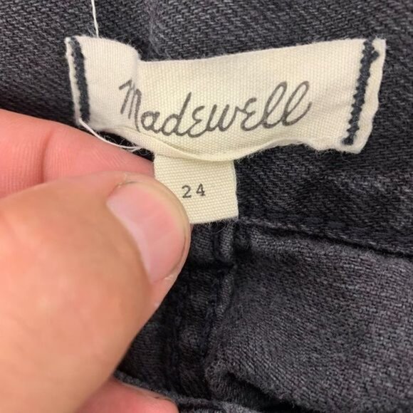 Madewell Womens Black Denim Midi Skirt Size 24 - Picture 3 of 9